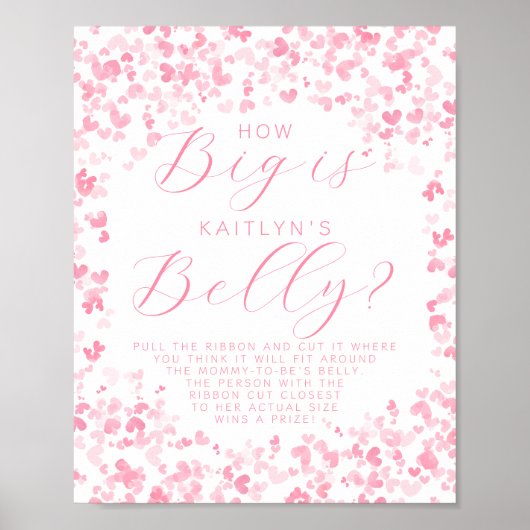 Poster Valentine's Day Baby Shower How Big Is Her Belly? (Devant)
