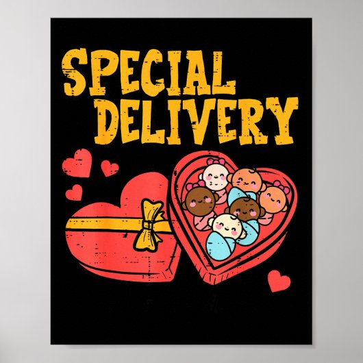 Poster Valentines Day Baby Special Labor Delivery Nurse W (Devant)