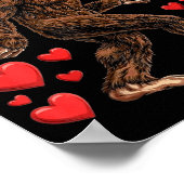 Poster Valentines Day Bigfoot Red Hearts Funny Sasquatch  (Coin)