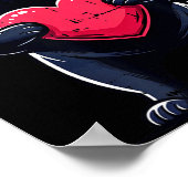 Poster Valentines Day Black Pug Heart Funny Dog Mom Dad F (Coin)