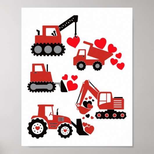 Poster Valentines Day Boys Enfants Toddler Construction T (Devant)