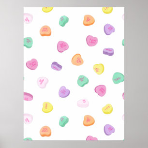 Poster Valentines Day Candy Hearts Motif