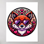Poster Valentines Day Fox And Matching Couples Foxes  (Devant)