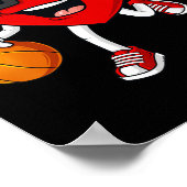Poster Valentines Day Heart Dribbling Basketball Boys Gir (Coin)