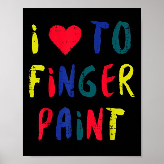 Poster Valentines Day I Love To Finger Paint Matching Cou (Devant)