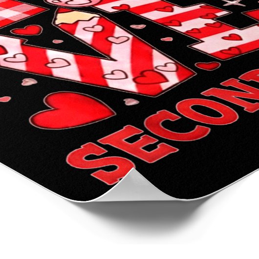 Poster Valentine's Day Love Second Grade Teacher  (Coin)