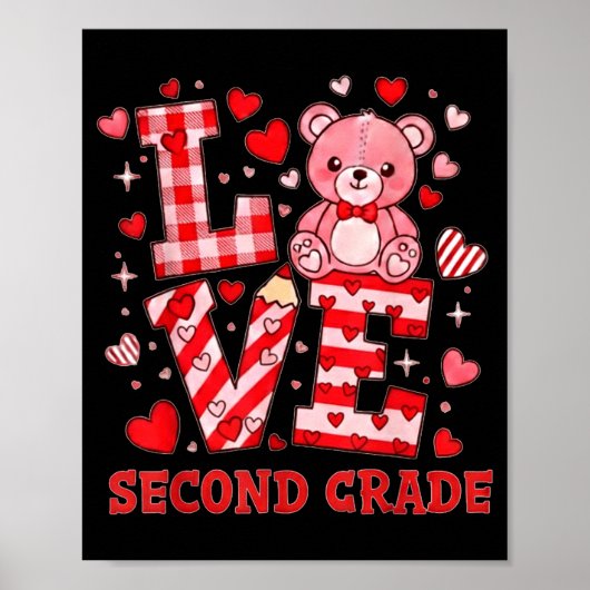 Poster Valentine's Day Love Second Grade Teacher (Devant)