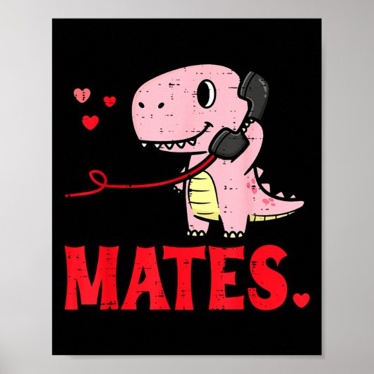 Poster Valentines Day Matching Soulmates Mates Dino Coupl (Devant)
