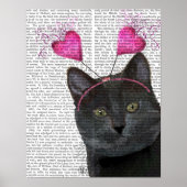 Poster Valentines de chat noir (Devant)