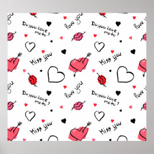 Poster Valentine's Hearts Arrow sans couture