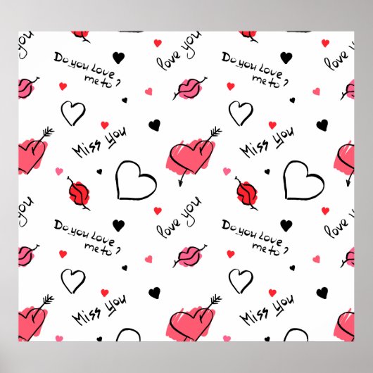 Poster Valentine's Hearts Arrow sans couture (Devant)