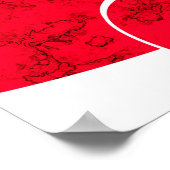 Poster Valentines invisibles Jour coeur rouge blanc motif (Coin)