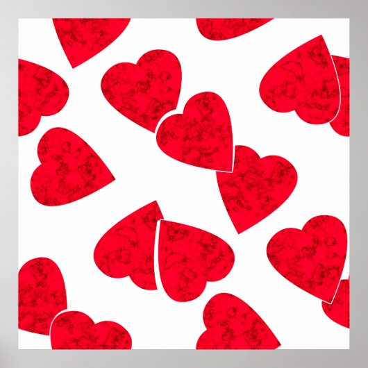 Poster Valentines invisibles Jour coeur rouge blanc motif (Devant)