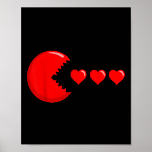 Poster Valentines Jeu de Jour Manger Coeurs Hommes Garçon