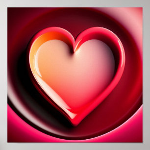 Poster Valentines Jour Coeur brillant brillant P personna