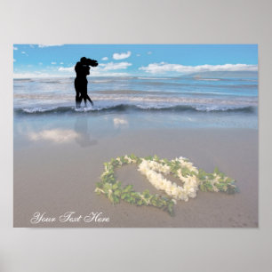 Poster Valentines Jour Inspiré - Coeur en forme de fleurs