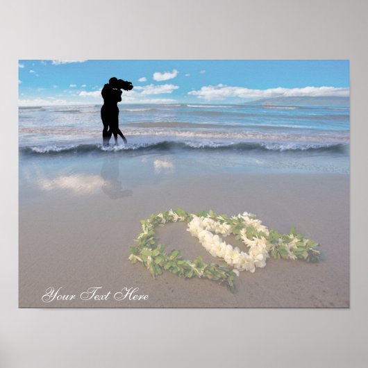 Poster Valentines Jour Inspiré - Coeur en forme de fleurs (Devant)