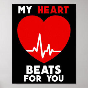 Poster Valentines Jour Mon Coeur bat Pour Vous Correspond