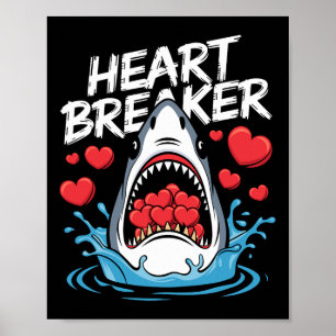Poster Valentines Jour Requin Coeur briseur Garçons Enfan
