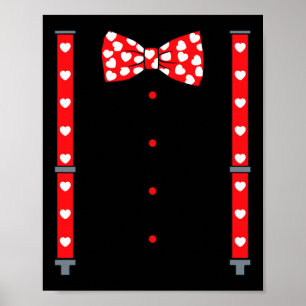 Poster Valentines Jour Suspendants Et Coeurs Bow Cravates