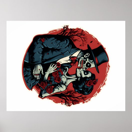 Poster Valentines jour zombies amour (Devant)