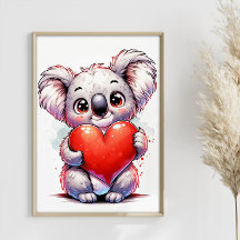 Valentines Koala Cute Koala Heart personnalisable