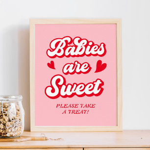 Poster Valentines rose rouge Baby shower Favoriser