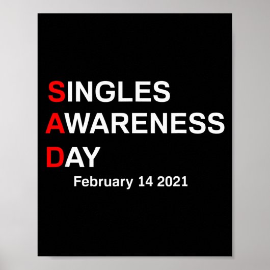 Poster Valentines Singles Awareness Day (Devant)