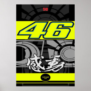 Poster valentino rossi, légende moto gp, le docteur 46,