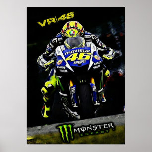 Poster valentino rossi, légende moto gp, le docteur 46,