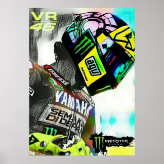 Poster valentino rossi, légende moto gp, le docteur 46,