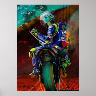 Poster valentino rossi, légende moto gp, le docteur 46,