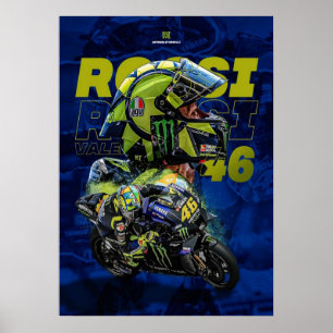 Poster valentino rossi, légende moto gp, le docteur 46,