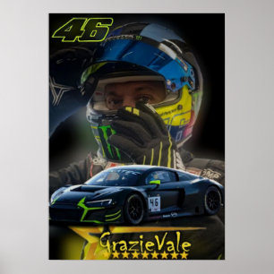 Poster valentino rossi, légende moto gp, le docteur 46,