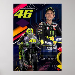 Poster valentino rossi, légende moto gp, le docteur 46,