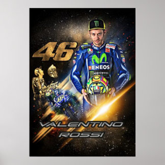 Poster valentino rossi, légende moto gp, le docteur 46,