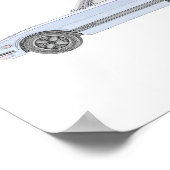 Poster Valeur de dessin de style crayon bleu Datsun 240Z (Coin)