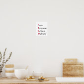 Poster Valeurs DE L'ÉQUIPE - Confiance, autonomisation, r (Cuisine)