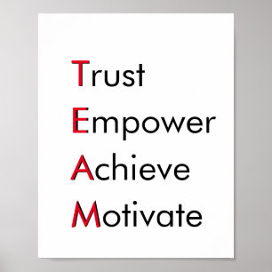 Poster Valeurs DE L'ÉQUIPE - Confiance, autonomisation, r