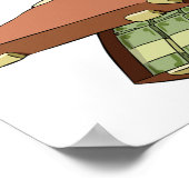 Poster Valise caricature pleine d'argent en espèces (Coin)