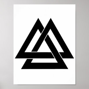 Poster Valknut - Noir