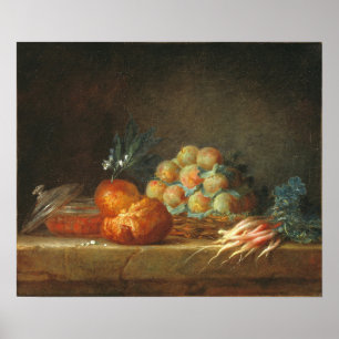 Poster Vallayer-Coster - Nature morte à la brioche et aux