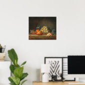 Poster Vallayer-Coster - Nature morte à la brioche et aux (Bureau à domicile)