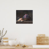 Poster Vallayer-Coster - Panier De Plums (Cuisine)