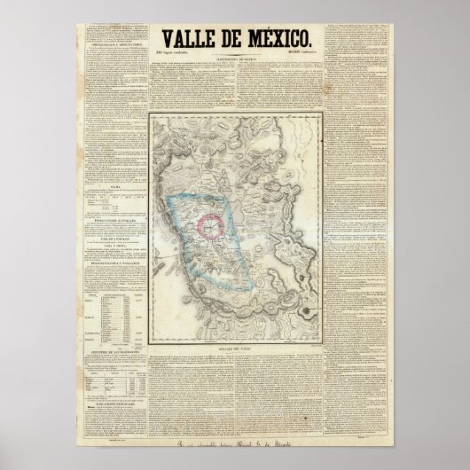 Poster Valle de Mexico, Mexique (Devant)