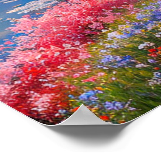 Poster Vallée animée avec rivière tranquille (Coin)