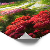 Poster Vallée aux fleurs colorées avec ruisseau Lazy (Coin)