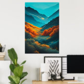 Poster Vallée de Couleurs Vives (Bureau à domicile)
