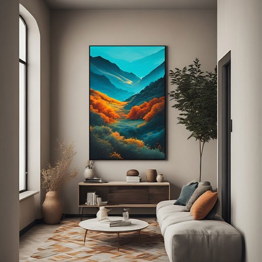 Poster Vallée de Couleurs Vives