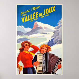 Poster Vallee De Joux Suisse Vintage Voyage Suisse